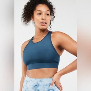 Fabletics Trinity High‎ Impact Sports Bra in Blue Nova/Blue Iron Sz M